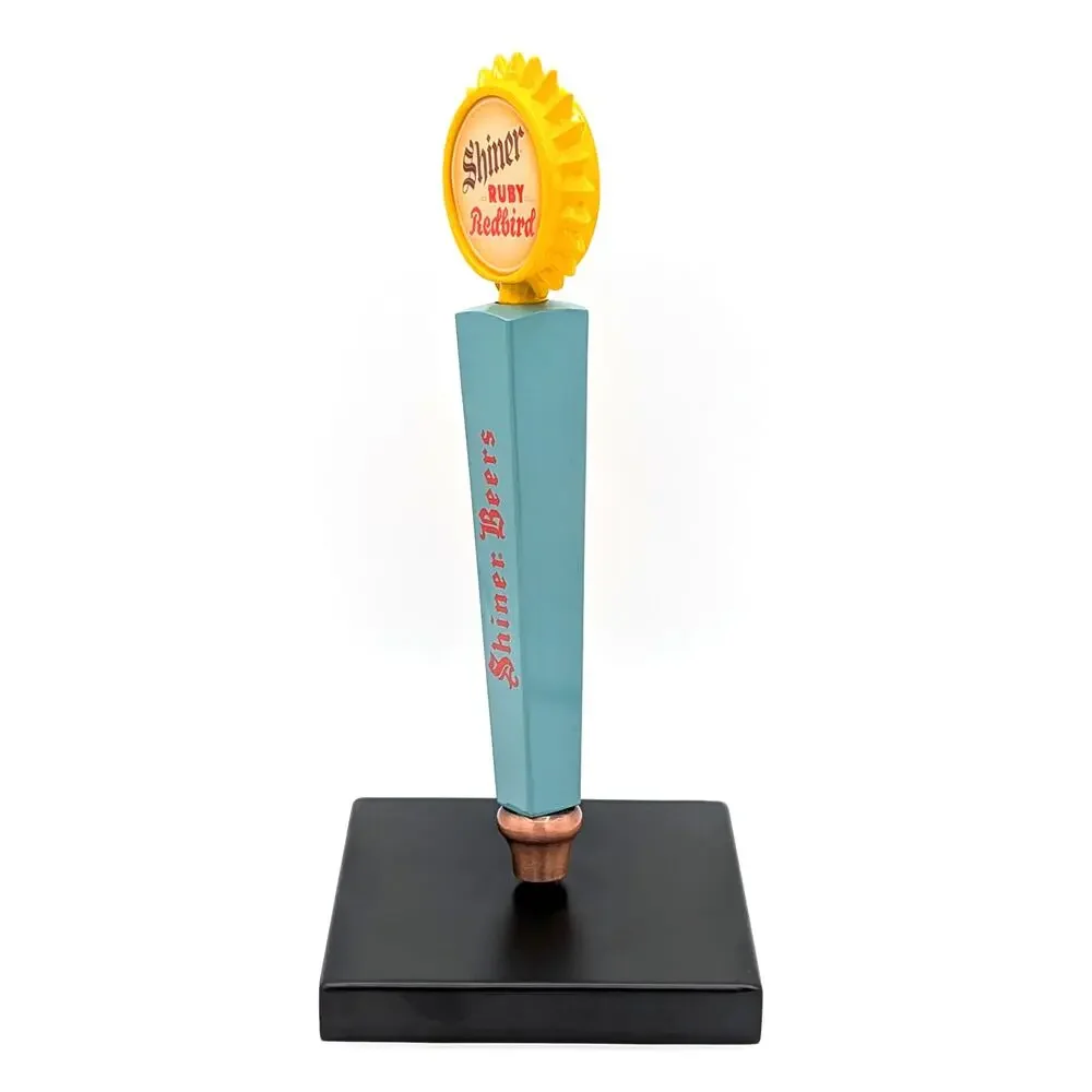 Shiner Ruby Redbird Beer Tap Handle Spoetzl Brewery TX Retro Turquoise Yellow